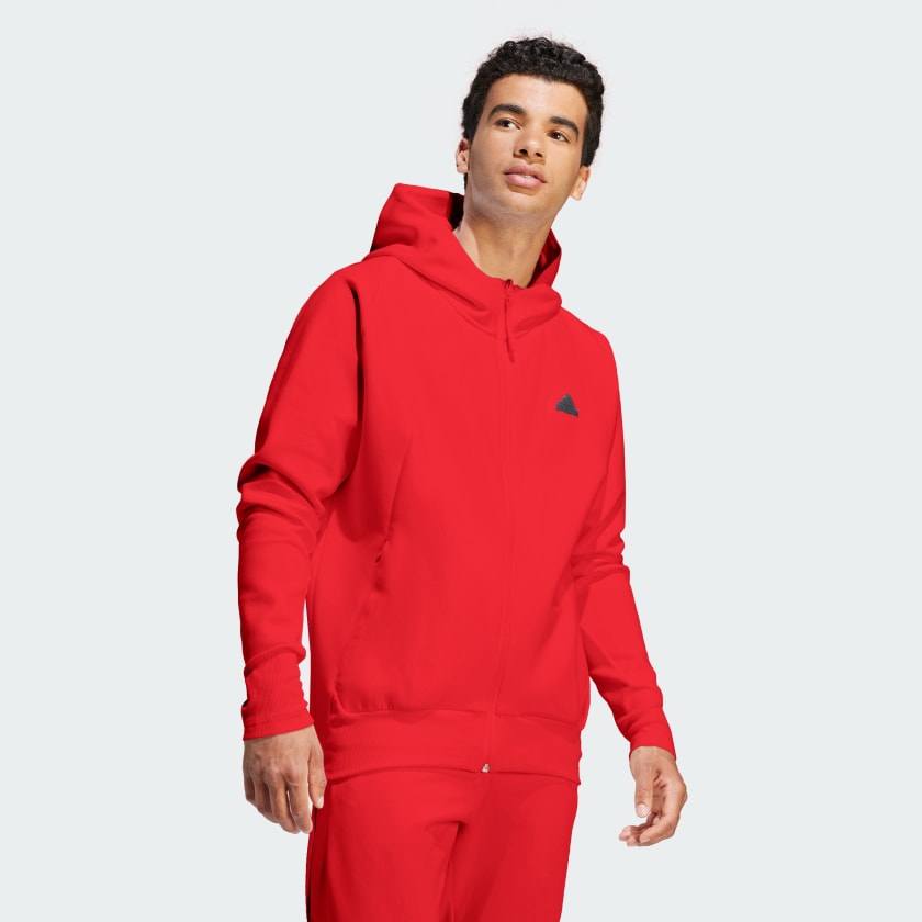 adidas Z.N.E. Premium Full-Zip Hooded Track Jacket - Red | adidas Thailand