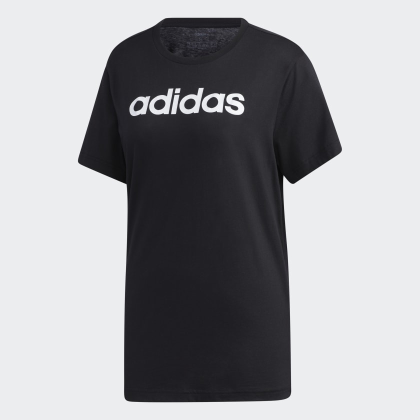 adidas Essentials Linear Loose T-Shirt - Black | adidas UK