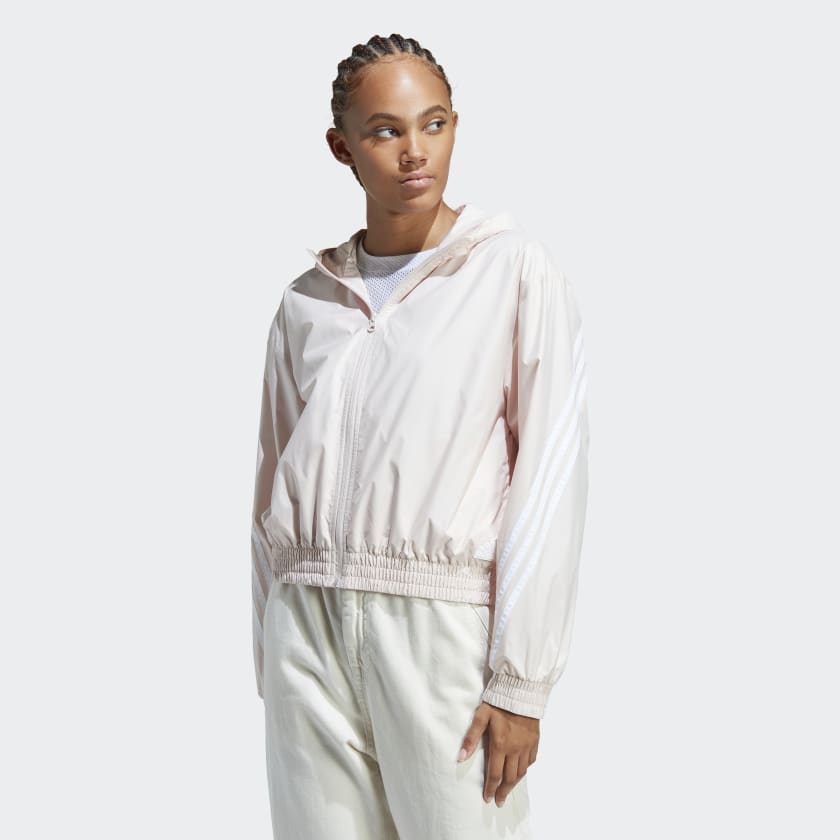 Pink adidas windbreaker hotsell