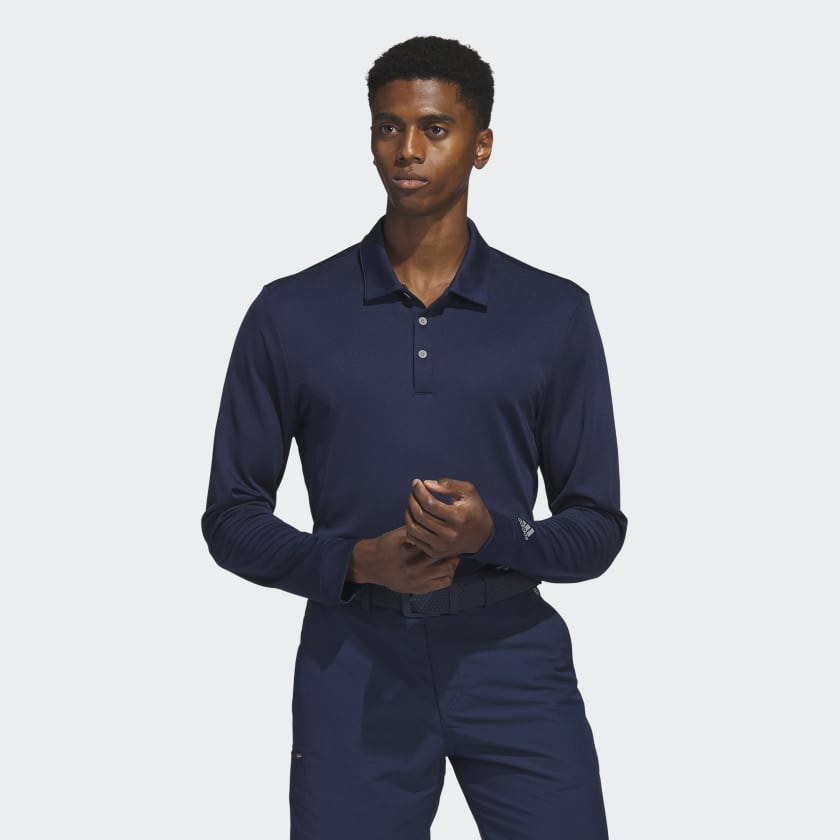 adidas Long Sleeve Golf Polo Shirt Blue adidas Canada