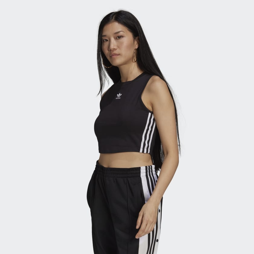 oud tijdschrift zegevierend adidas Adicolor Classics Cropped Tank Top - Black | H38735 | adidas US
