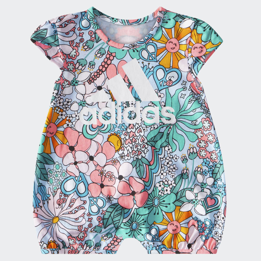 adidas Printed Shortie Romper - Blue | Free Shipping with adiClub ...