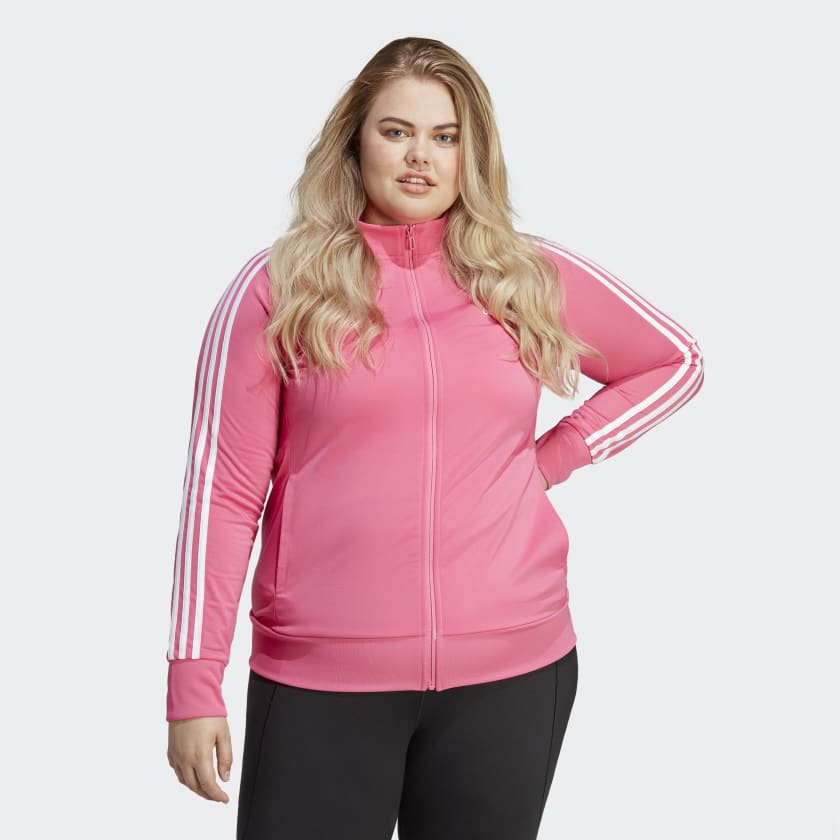Essentials Warm-Up Tricot Slim 3-Stripes Track Jacket (Plus Size) - | Women's Lifestyle | adidas