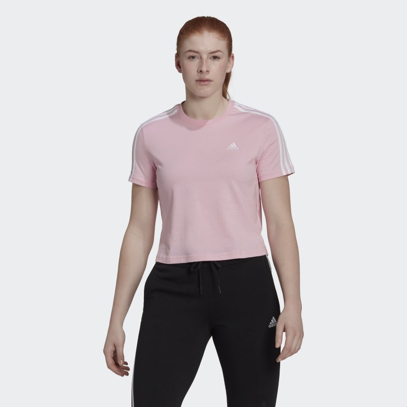 Pink adidas clearance crop top