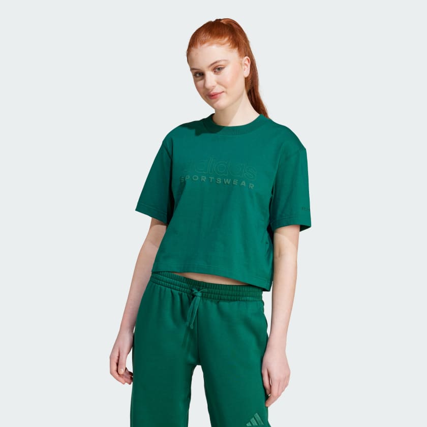 Polera Holgada ALL SZN Estampada Verde adidas adidas Chile