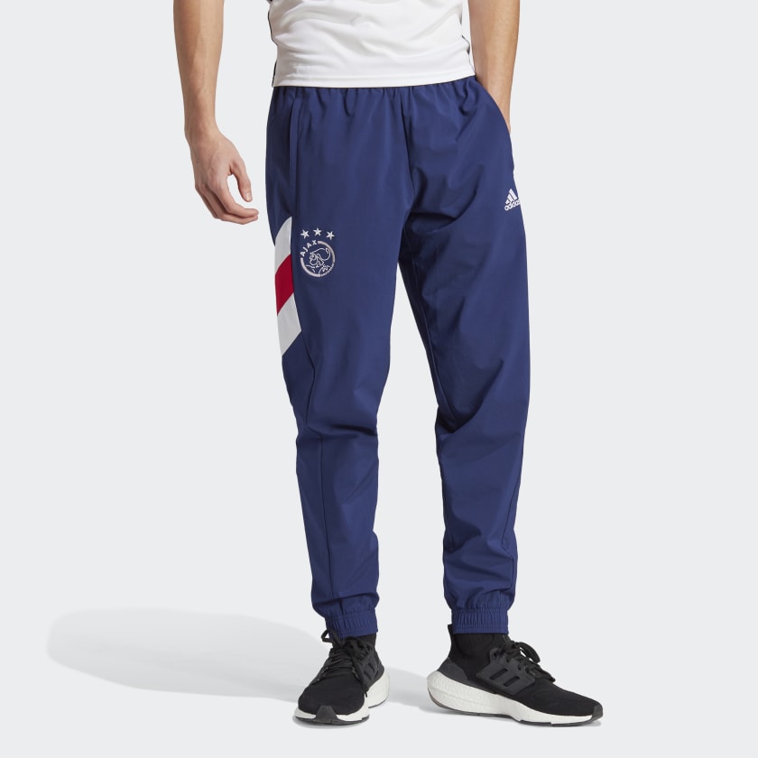 adidas Pantalon en toile Ajax Amsterdam Icon - Bleu