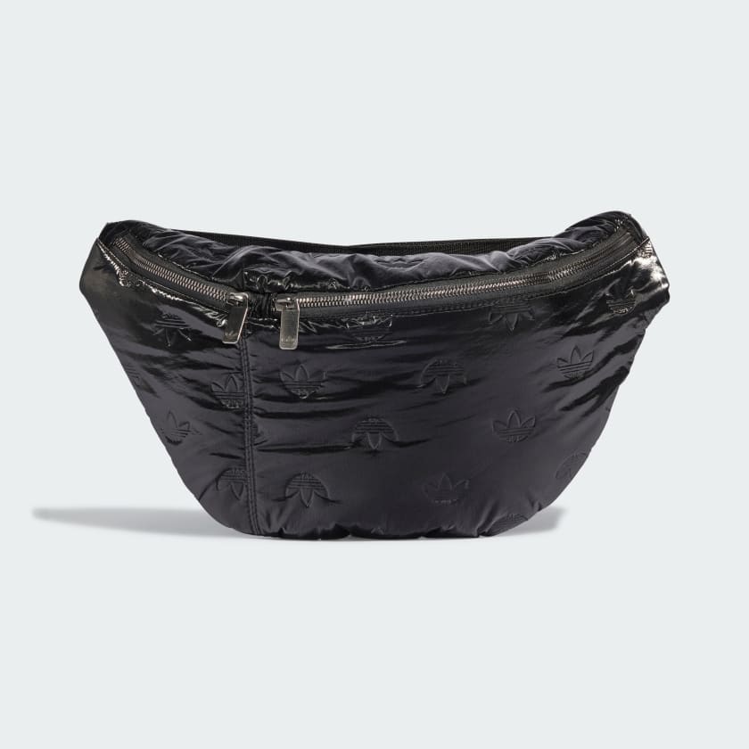adidas Puffy Satin Oversized Waist Bag - Black | Women's Lifestyle ...