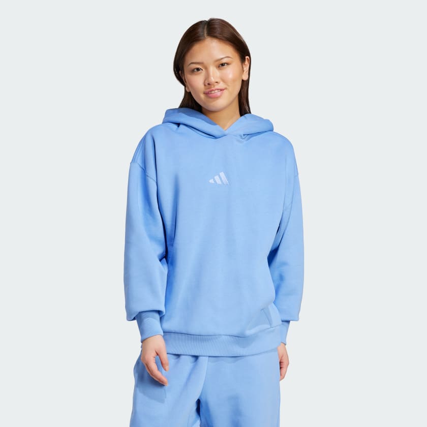 adidas ALL SZN Fleece Loose Hoodie - Blue | Free Shipping