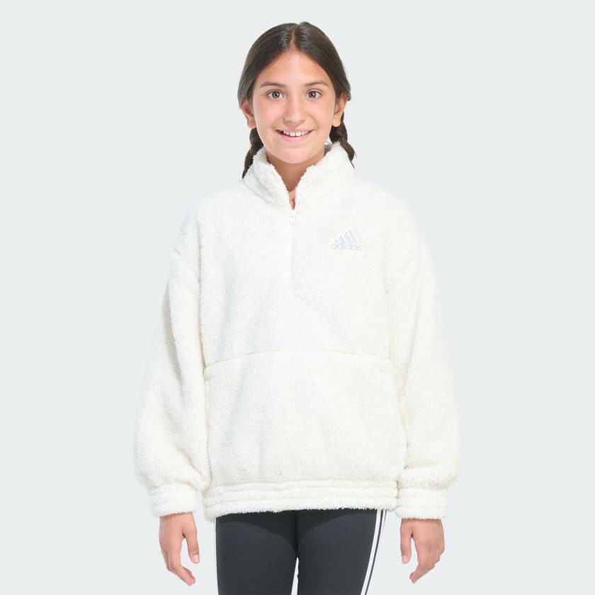 adidas Mock Fleece Pullover White Free Shipping with adiClub adidas US