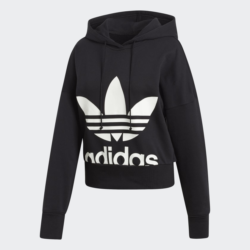 Cropped black adidas best sale hoodie