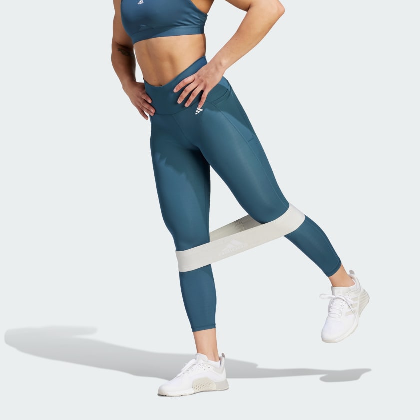 adidas Optime Stash Pocket High-Waisted 7/8 Leggings - Turquoise | Women's  Training | adidas US