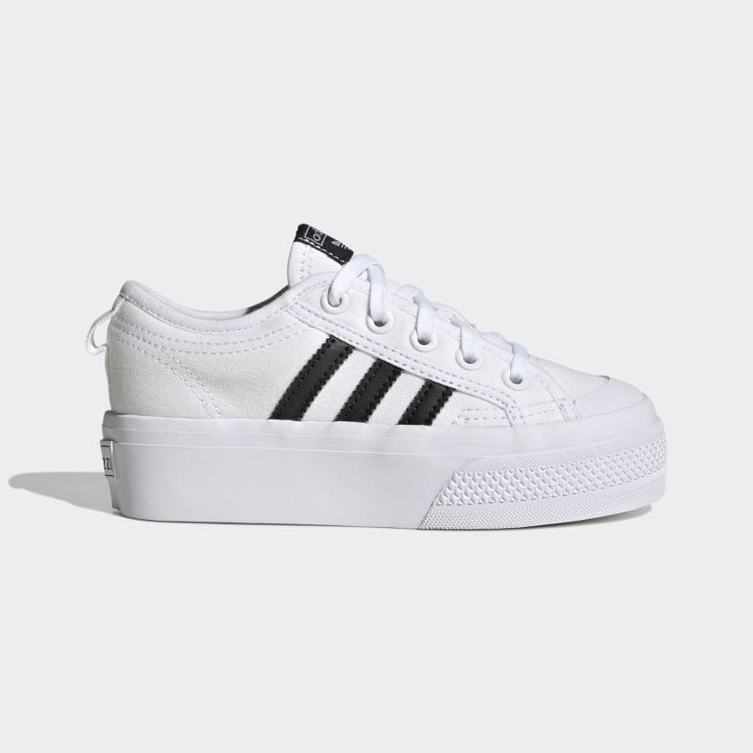 Adidas Nizza Platform Shoes in White