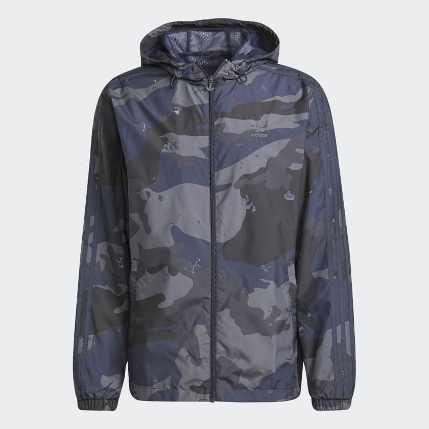 adidas Camo Graphic Windbreaker Blue adidas Thailand