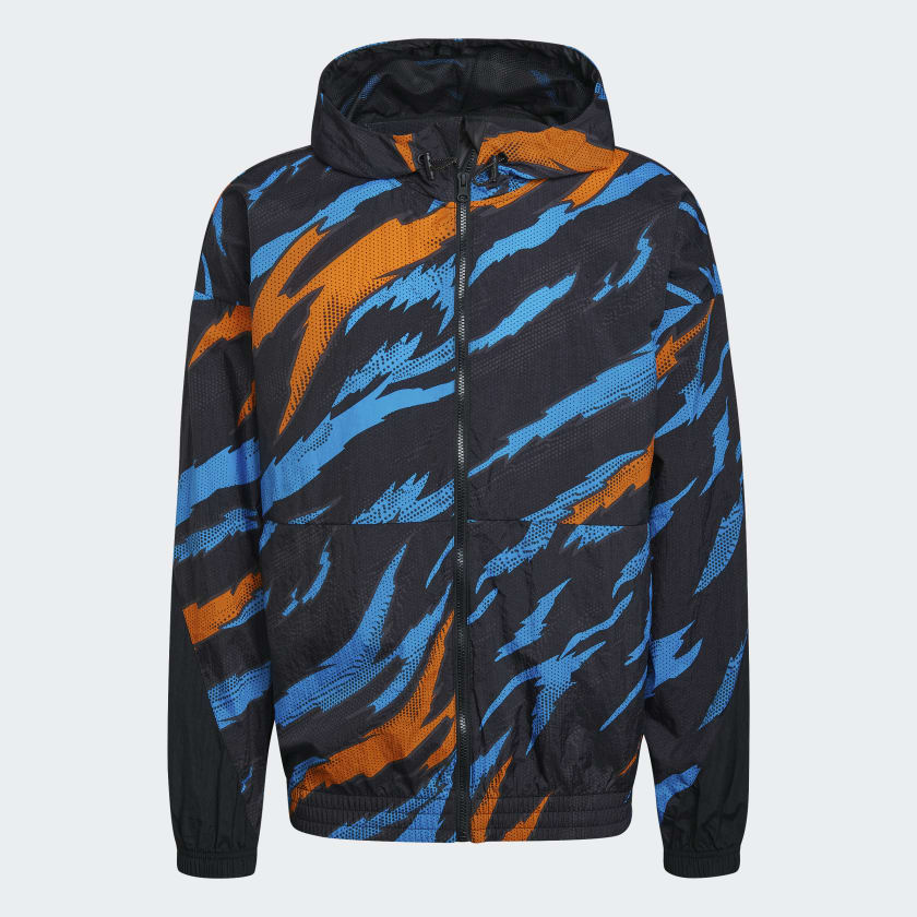 adidas TRVL Tiger Camo Windbreaker Black Free Shipping with adiClub adidas Canada