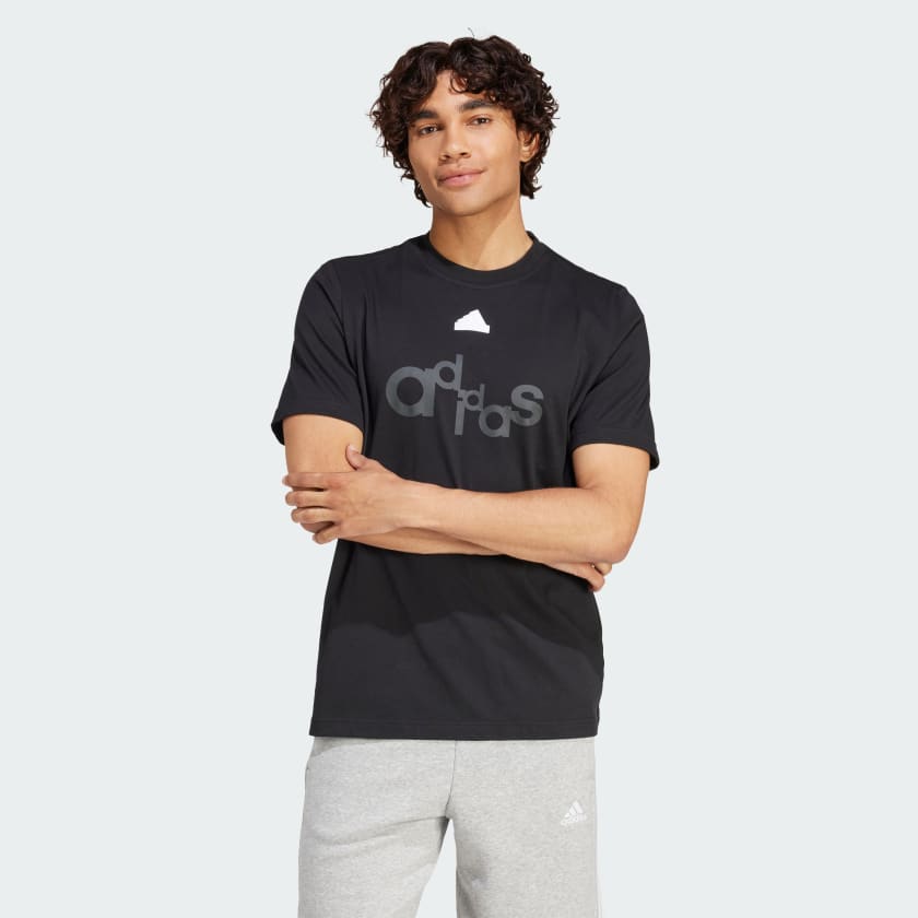 adidas Graphic Print Fleece Tee - Black | adidas Canada