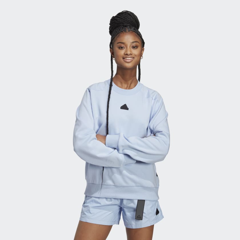 adidas City Escape Loose Crew Sweatshirt - Blue | Women's Lifestyle adidas US