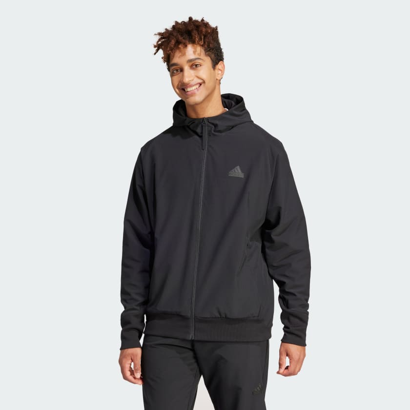 adidas Z.N.E. Woven Full-Zip Hooded Track Top - Black | Men's Lifestyle |  adidas US
