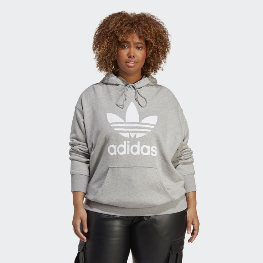 Grey adidas shop trefoil hoodie women's