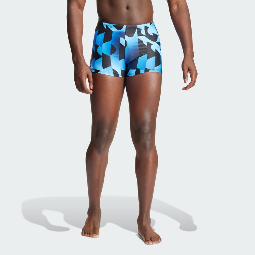 adidas Allover Print Swim Boxers Blue adidas Belgium