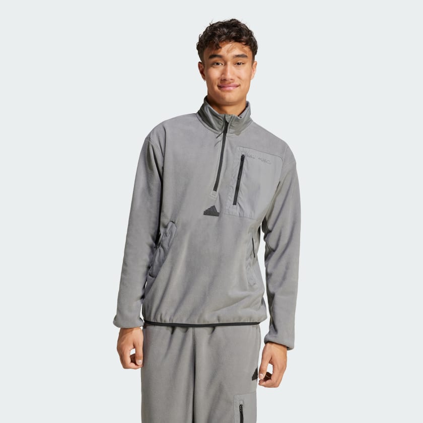 adidas City Escape Polar Fleece 1 2 Zip Top Grey adidas Deutschland
