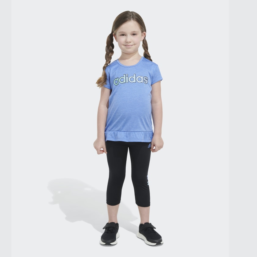 adidas Little Girls 2-pc. Legging Set, Color: Crew Blue Heather