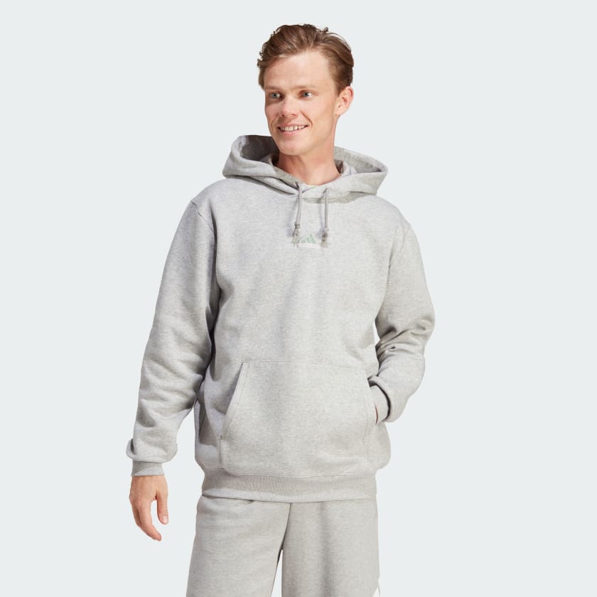 adidas Buzo con Capucha ALL SZN Algodon Perchado Bordado Gris adidas Colombia