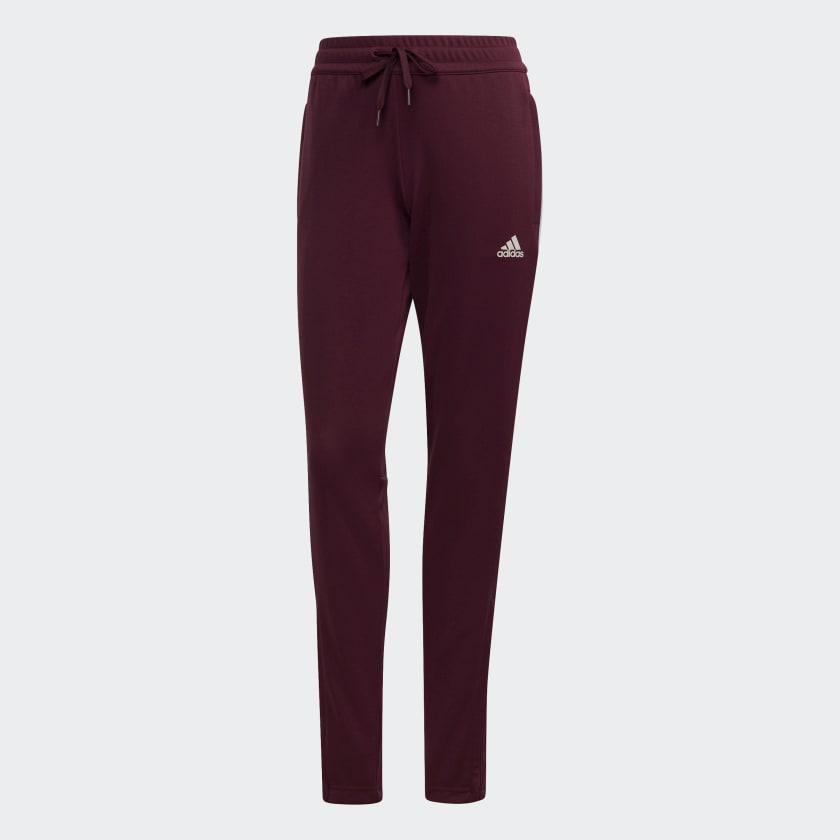 adidas AEROREADY Sereno Cut 3 Stripes Slim Tapered Pants Burgundy adidas Thailand