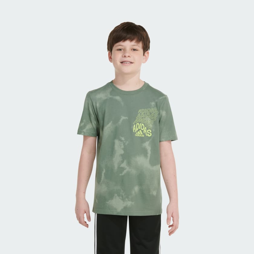 adidas Allover Print Fluidity Short Sleeve Tee - Green | Kids' Training ...