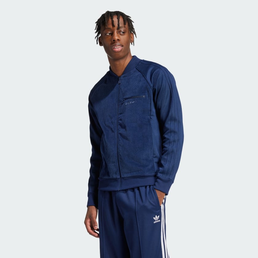Adidas originals track top blue outlet