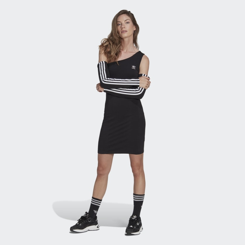 adidas Women's Lifestyle adicolor Trefoil Cutout Long Sleeve Dress ...