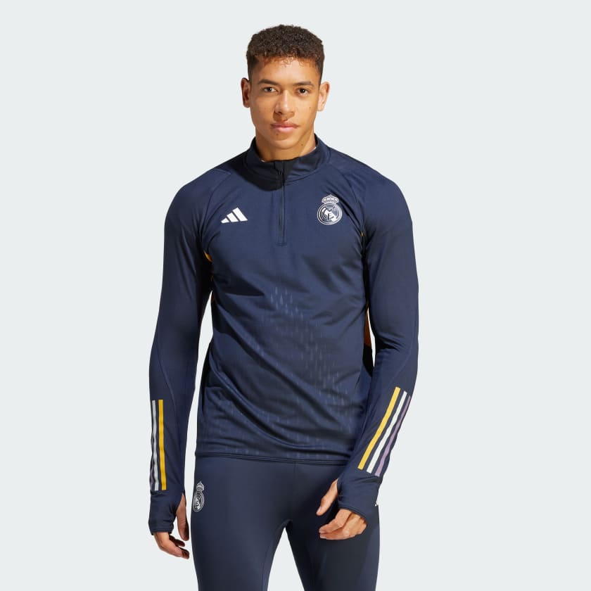 Real madrid blue training hot sale top