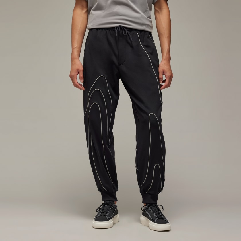 Adidas black polyester lycra track pant on sale