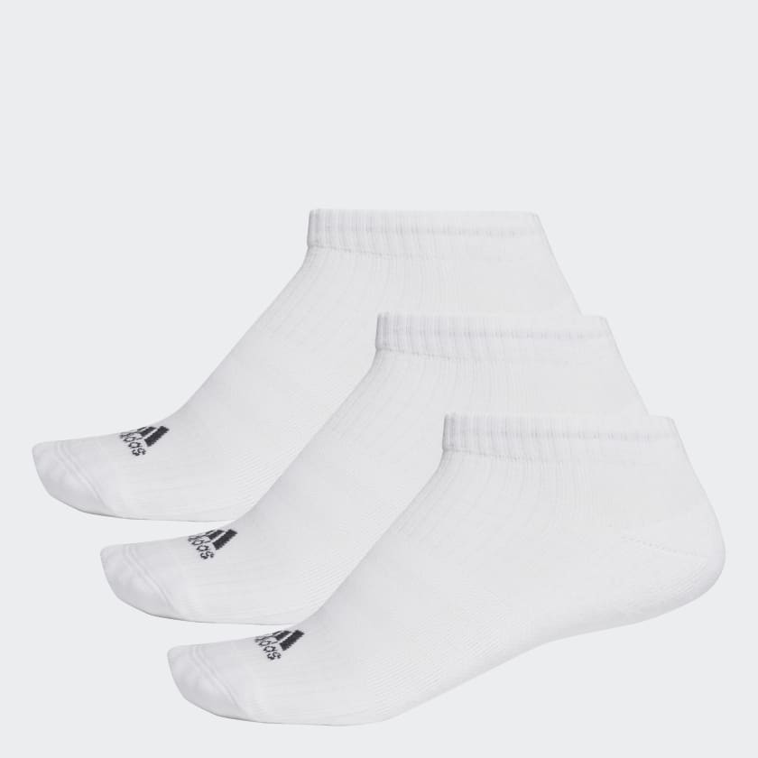 adidas Calcetines 3 Stripes No Show 3 Pares UNISEX Blanco