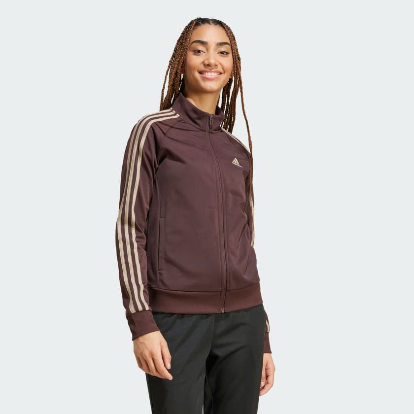 Women's adidas striped track jacket clearance