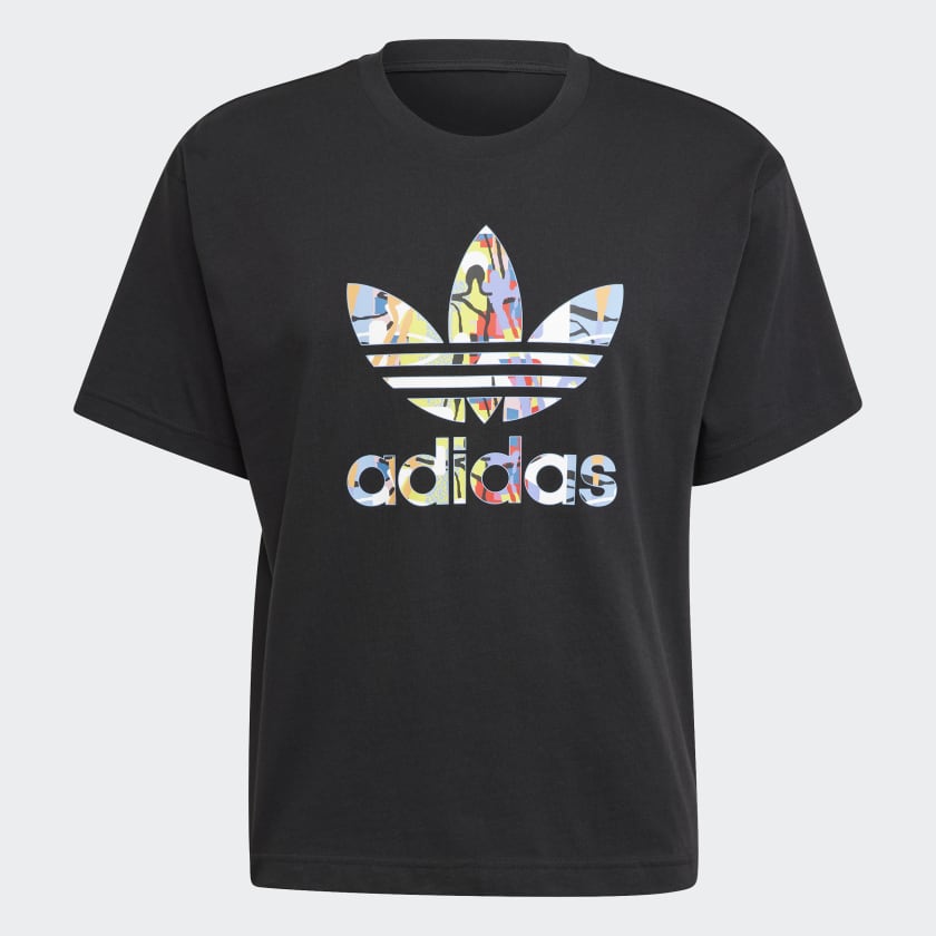  adidas Originals Love Unites Trefoil Tee, Purple/Multicolor,  Medium : Clothing, Shoes & Jewelry