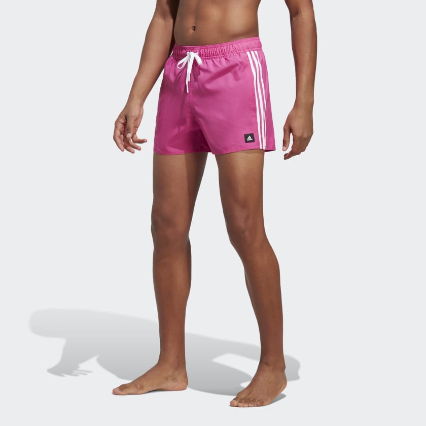 adidas 3-Stripes CLX Swim Shorts - Pink | Men's Swim | adidas US