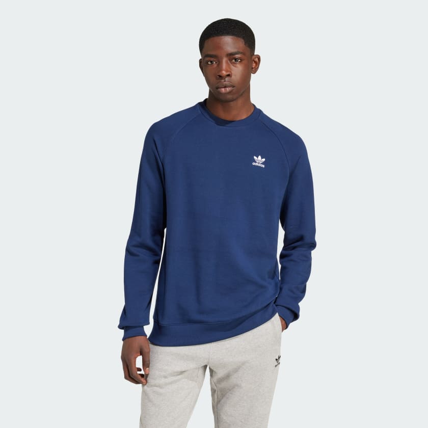 Blue adidas crew neck deals