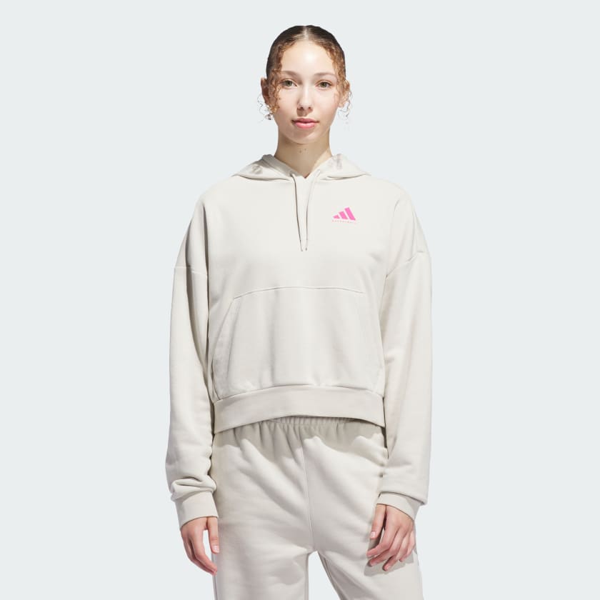 売れ筋商品|||アディダス カットソー トップス レディース Plus Size Logo French Terry Full-Zip Hoodie Viofus/whi adidas women Essentials Seasonals Animal French Terry Full