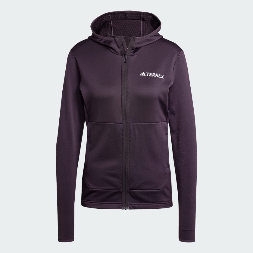 GIACCA TERREX XPERIOR LIGHT FLEECE HOODED Viola IQ3723 01 laydown