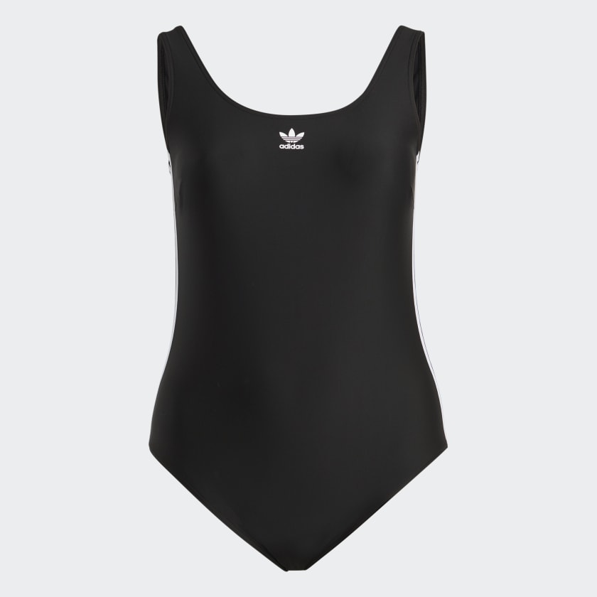 Adidas Adicolor 3 Stripes Swimsuit Plus Size Black 3X Womens