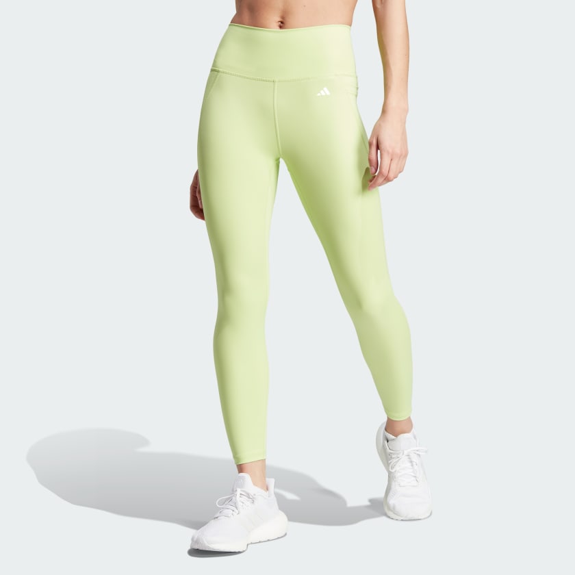 adidas Optime Stash Pocket High-Waisted 7/8 Leggings - Green | Women's ...