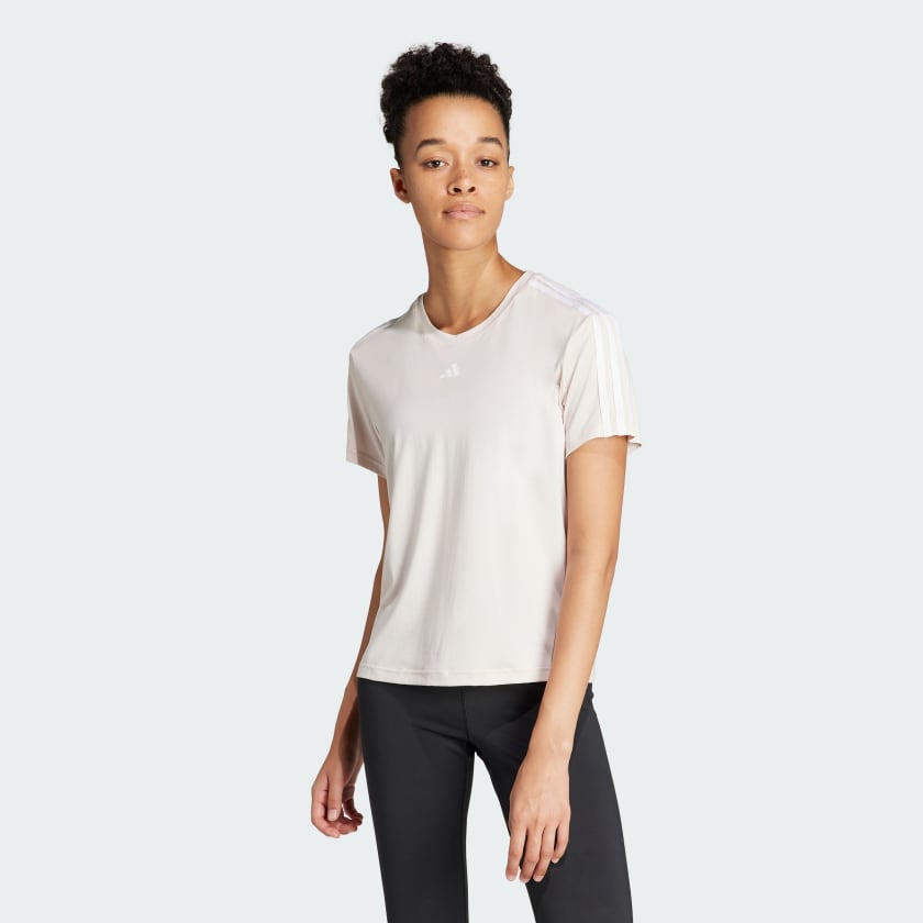 adidas AEROREADY Train Essentials 3 Stripes T Shirt Pink adidas UK