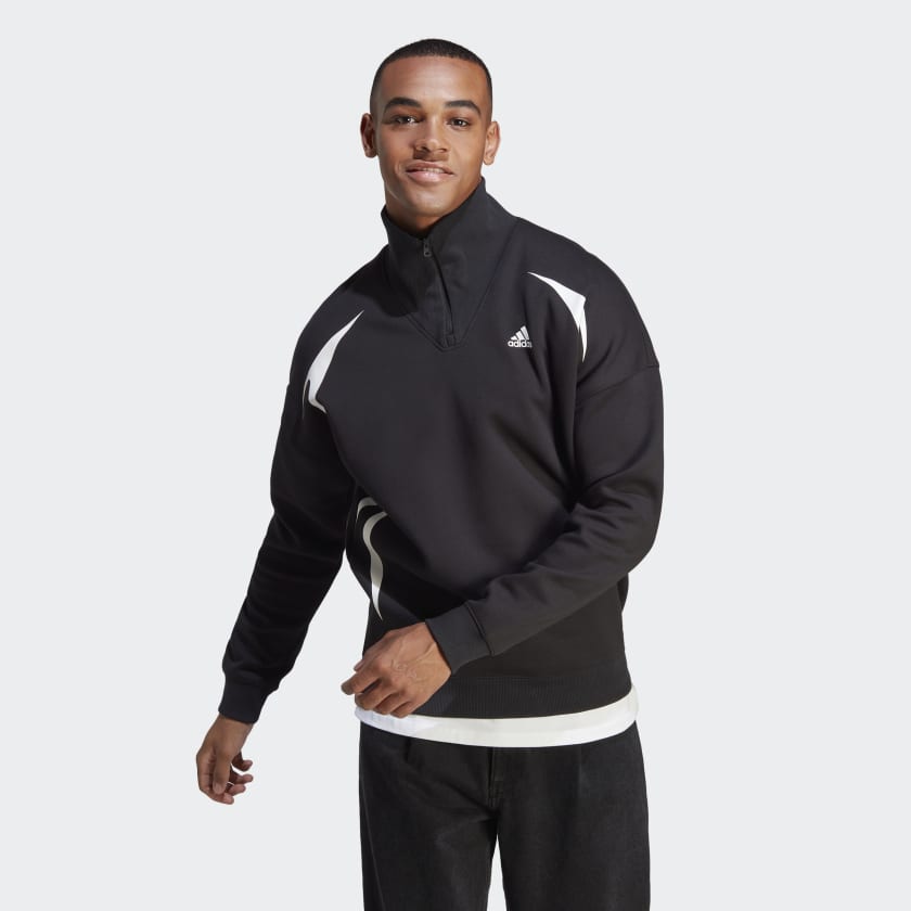 adidas Colorblock Quarter Zip Sweatshirt - Black | adidas Canada