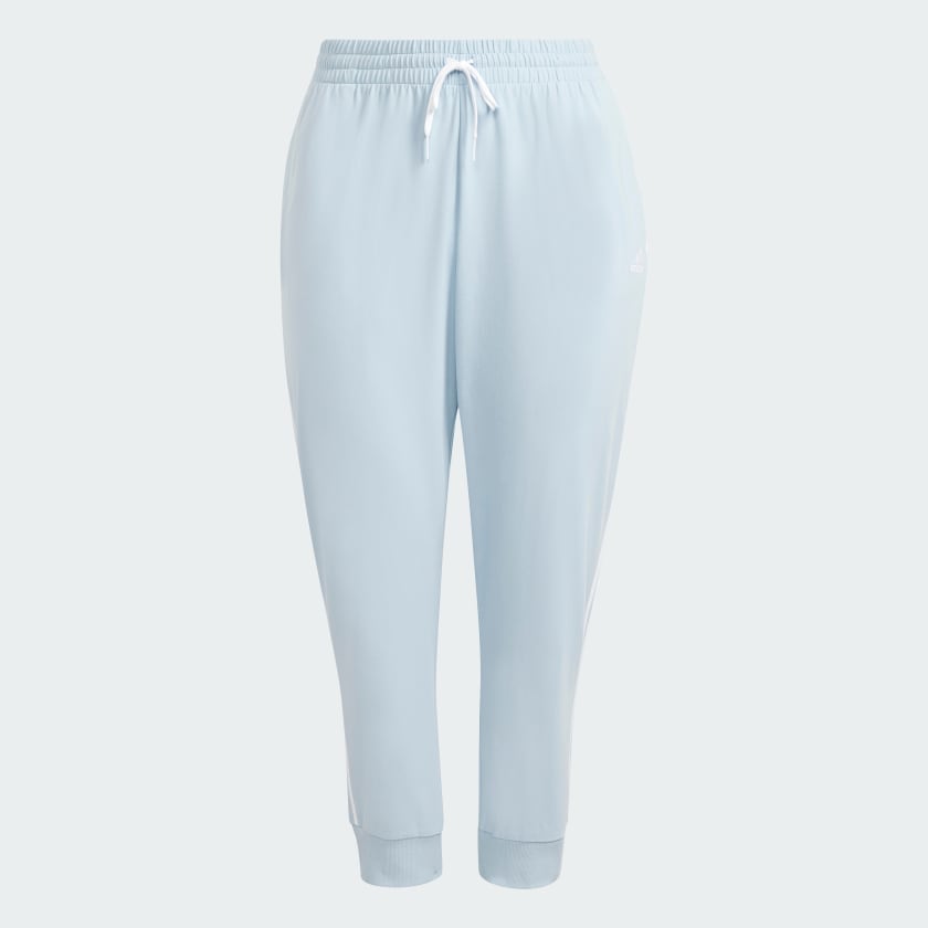 adidas Essentials 3-Stripes Pants (Plus Size) - Blue | Free