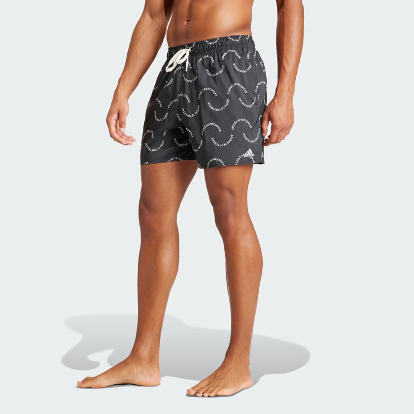 adidas Wave Logo CLX Swim Shorts Black Free Shipping with adiClub adidas US