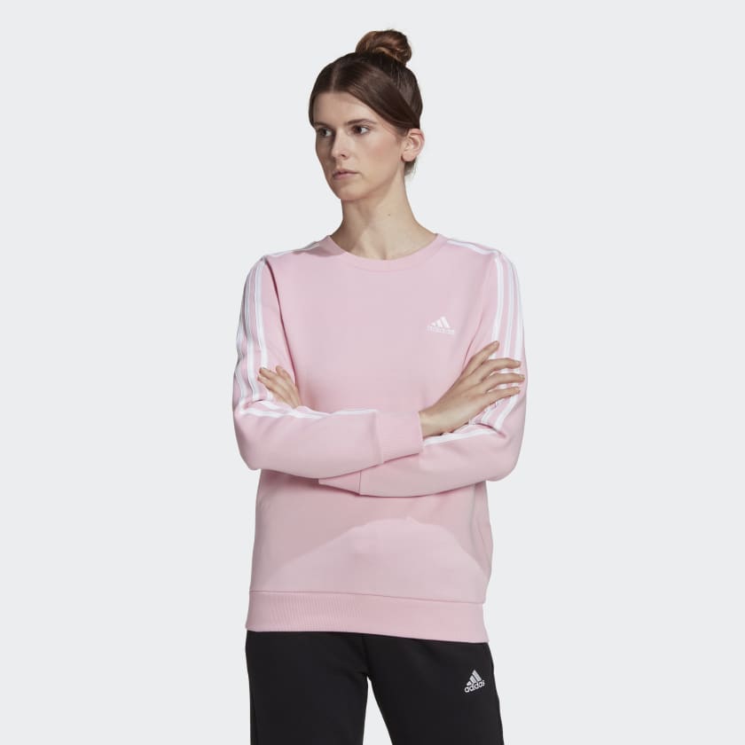 adidas Essentials 3-Stripes Fleece Sweatshirt - Pink | adidas Australia