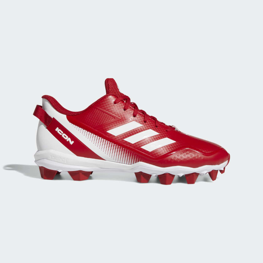 Red adidas cleats baseball