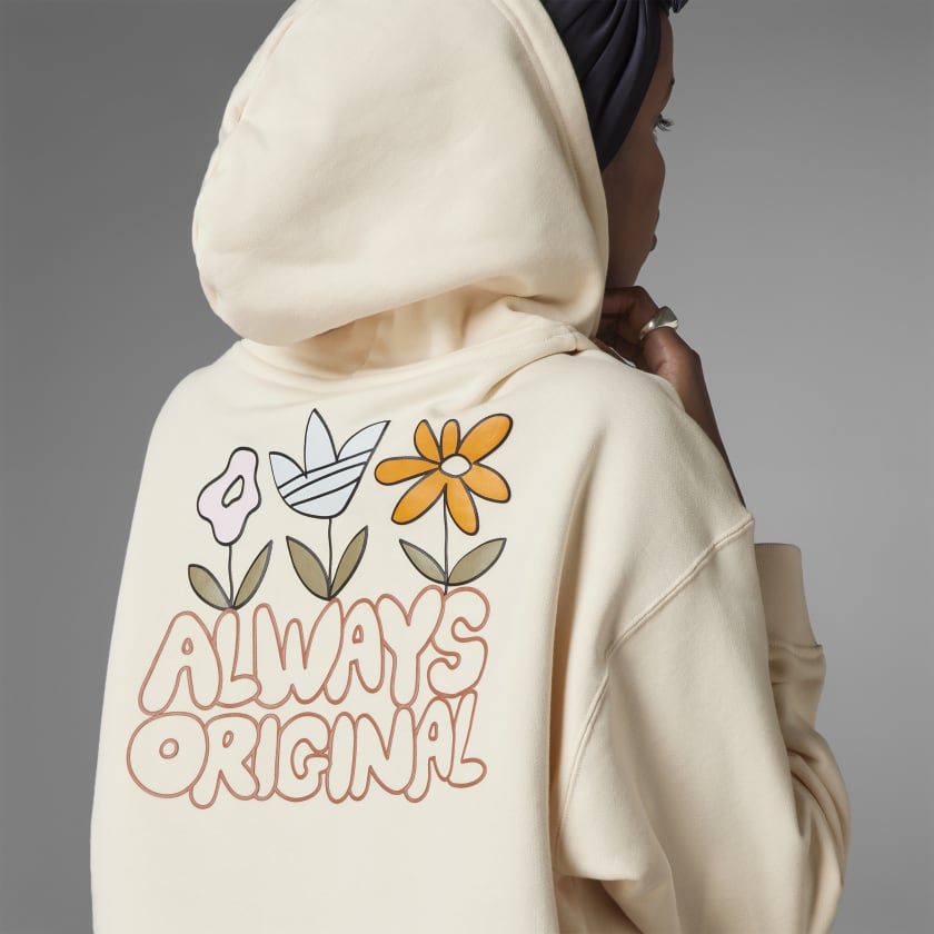 Poleron con Capucha Estampado Always Original Blanco adidas adidas Chile