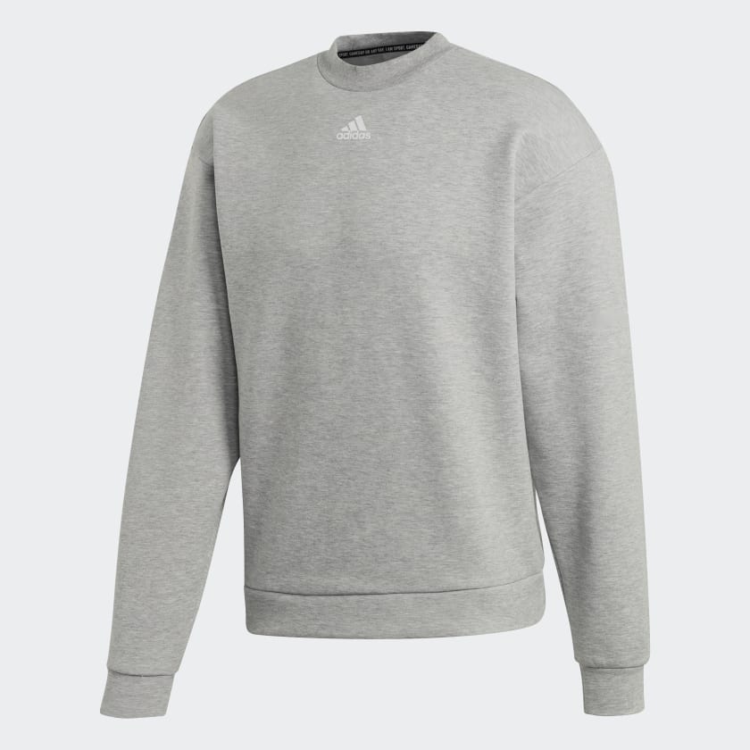 adidas Must Haves 3-Stripes Crew Sweatshirt - Grey | adidas Australia