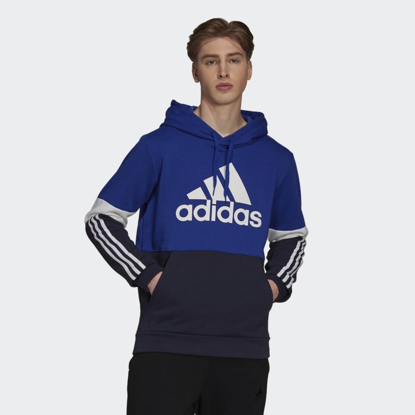 adidas Essentials Fleece Colorblock Sweatshirt - Blue | H14647 | adidas US